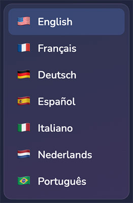 Word search language menu