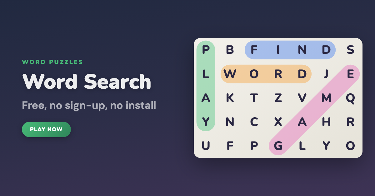 Word Search - Free Online Puzzles